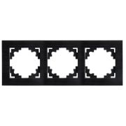 Рамка 3-местная, металл, STEKKER MFR00-7003-05, серия Катрин, черный