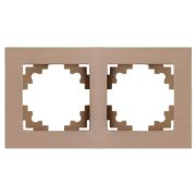 Рамка 2-местная, металл, STEKKER, MFR00-7002-02 , серия Катрин, шампань