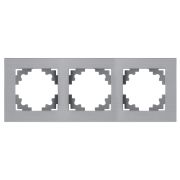Рамка 3-местная, металл, STEKKER, MFR00-7003-03, серия Катрин, серебро