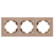 Рамка 3-местная, металл, ,STEKKER, MFR00-7003-02, серия Катрин, шампань