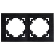 Рамка 2-местная, металл, STEKKER MFR00-7002-05, серия Катрин, черный