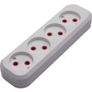 Розетка (колодка) переносная разборная, 4-местная б/з STEKKER, PST10-400-20, белый