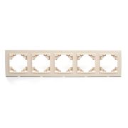 Рамка 5-местная горизонтальная STEKKER, PPFR00-9005-02, серия Эрна, слоновая кость