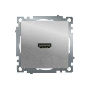 Розетка HDMI 2.1, Type A (механизм), STEKKER GLS00-7118-03, серия Катрин, серебро