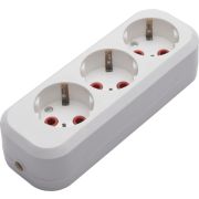 Розетка (колодка) переносная разборная 3-местная с/з STEKKER, PST16-310-20, 250В, 16A, IP20, белый