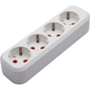 Розетка (колодка) переносная разборная 4-местная с/з STEKKER, PST16-410-20, 250В, 16A, IP20, белый