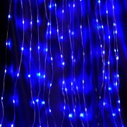 Светодиодная гирлянда Feron CL28 занавес Водопад  3*3м  + 3м 230V синий с контроллером, c питанием от сети, белый шнур