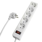 Сетевой фильтр 5-местный с/з STEKKER HM20-51-03 3x1мм2, 3 м, серия Optima, белый