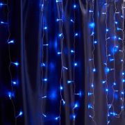 Светодиодная гирлянда Feron CL20 занавес 2*2м  + 3м синий статичная, c питанием от сети 230V, белый шнур