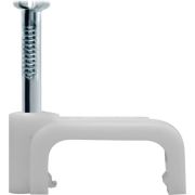 Скоба крепежная прямая с гвоздем d4мм NCS-04-50 пластик. (уп.50шт) Navigator 71079